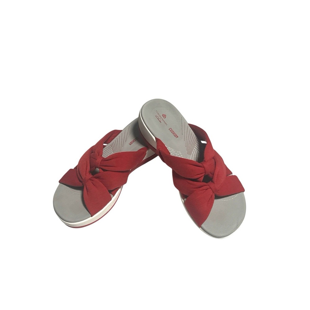 Clarks Women's Cloud Steppers Red Sandal Size 7